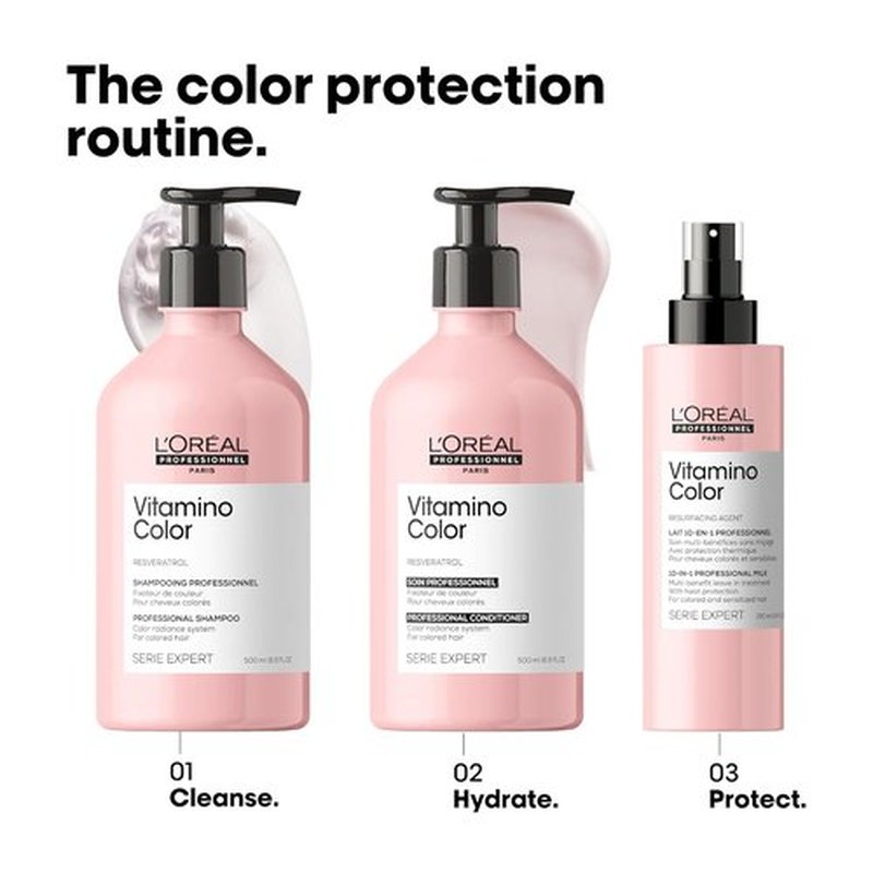 L'Oreal Professionnel Paris Vitamino Color Shampoo - Protects Hair Color, Adds Shine & Vibrancy | 300ml