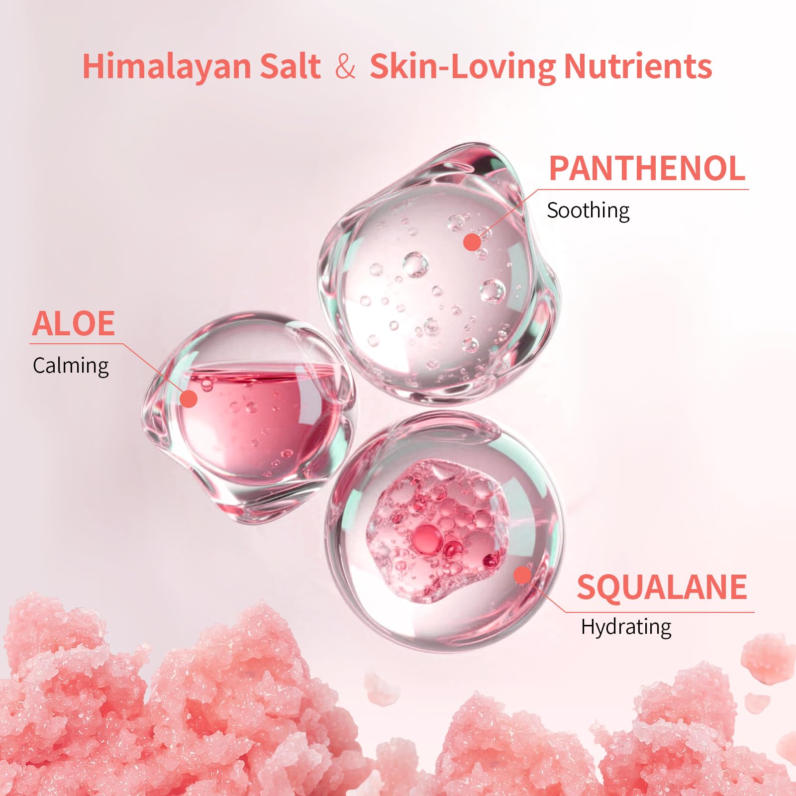Himalayan Salt Scrub 7 oz for All Body, Natural Exfoliating Body Scrub with Squalane & Aloe Vera, Deeply Moisturizing Face Scrub, Fights Stretch Marks, Fine Lines, Wrinkles, Self Care Gift