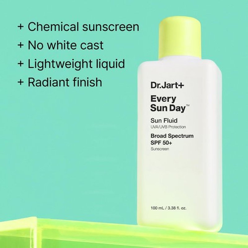 Dr.Jart+ Every Sun Day Sun Fluid Korean Sunscreen SPF 50+ for Face | Korean Skin Care, 3.38 Fl Oz