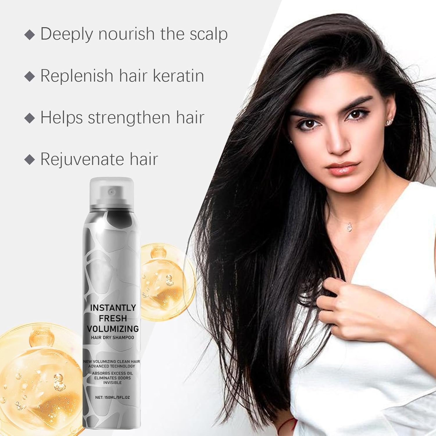 ZYAHHFAC Natural Dry Shampoo - Volumizing Formula for Dark Hair | Travel Size Spray (2PCS)