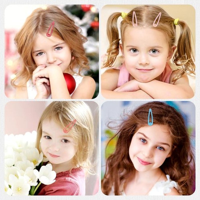Cinaci 100pcs in 25 Candy Colors 5cm/2" Glitter Metal Snap Hair Clips Non-slip Hair Barrettes Bang Holders for Baby Girls Toddlers Kids Teens