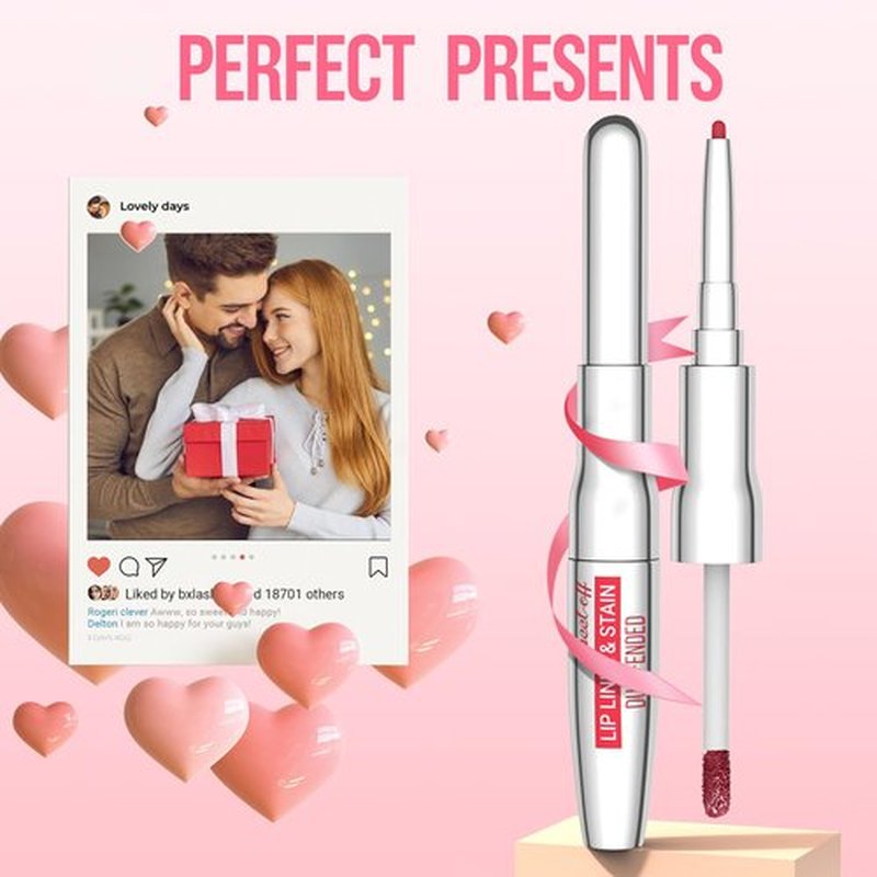 iMethod Lip Liner Stain - Lip Stain, 2-In-1 Dual-Ended Peel Off Lip Stain with Tweezer, Natural Long Lasting Peel Off Lip Liner, Easy to Use for All Skin Types, Stay All Day, Nude Pink