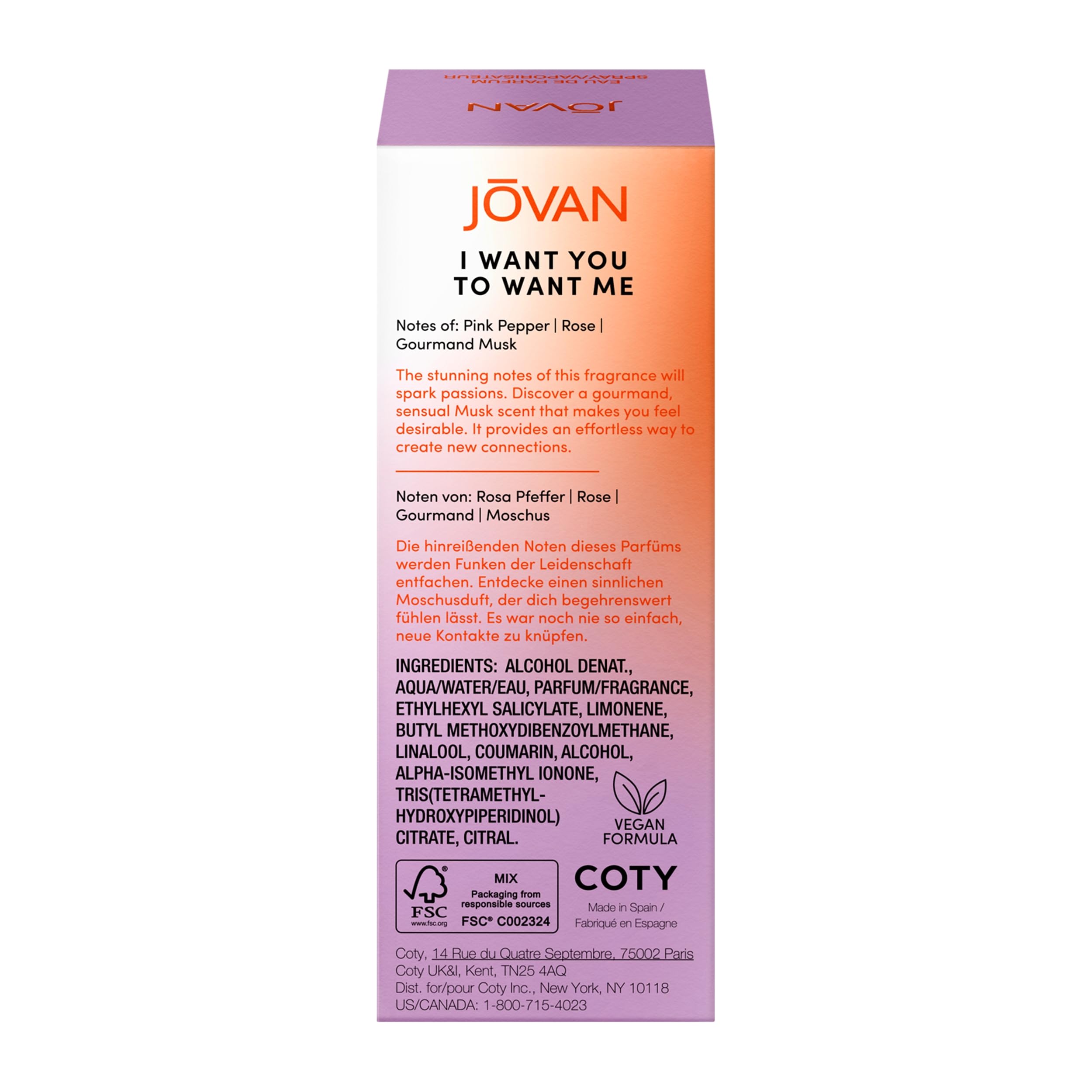Jovan I Want You To Want Me Eau de Parfum 1.7 fl oz (Pack of 1), Notes of Pink Pepper, Musk, and Rose, Unisex Fragrance, Long Lasting, Everyday Fragrance, Travel Size