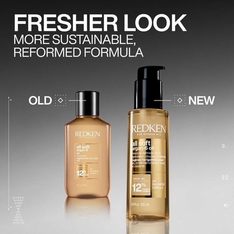 Redken All Soft Argan-6 Oil Treatment - Deeply Conditions Dry Hair, Adds Softness & Shine