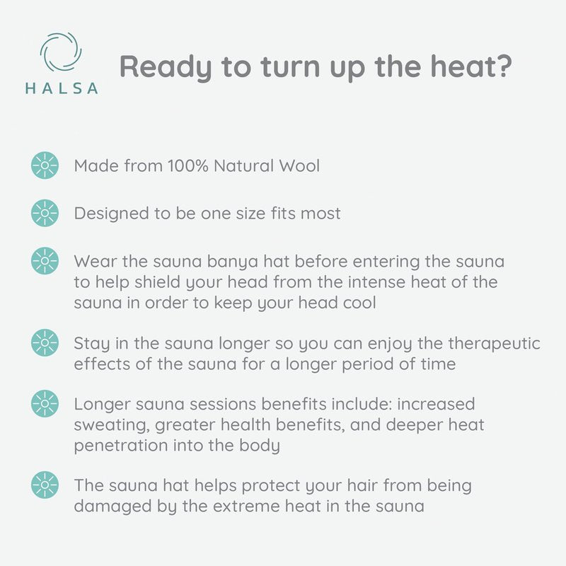 Halsa Sauna Hat 2 Pack – Felt Sauna Hats for Men & Women, Heat Protection Caps for Sauna, Steam Room & Banya, Soft Durable Comfortable Headwear for Hot Room & Sweat Sessions Multi Color