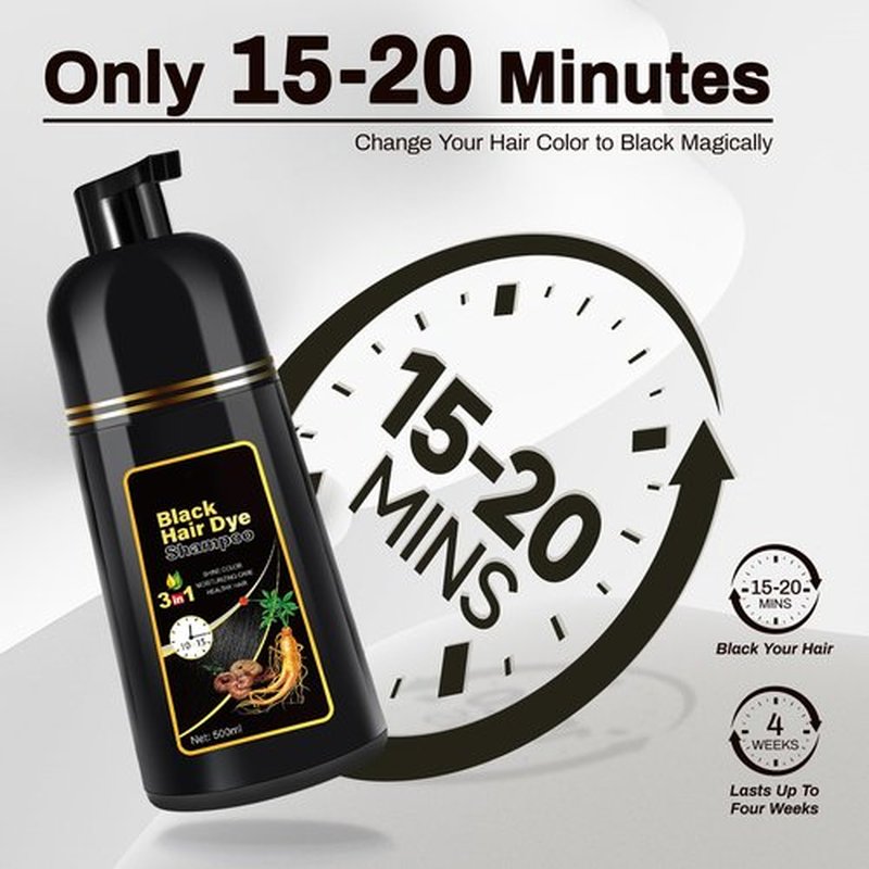 cosmpro Black Hair Dye Shampoo 3 in 1 Champu Para Canas for Gray Hair Coverage, Natural Herbal Black Hair Color Shampoo for Women, shampoo para pintar el cabello