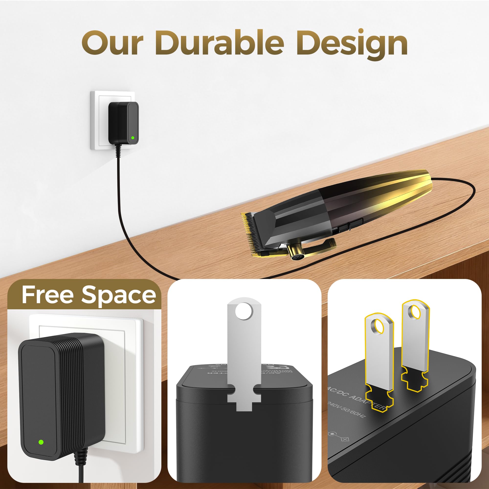 5V Charger for JRL Clipper FF 2020C FF 2020T FF2020C FF2020T FreshFade Professional Cordless Hair Rechargeable Trimmer Clippers KA0601A-0501000CNS Power Cord