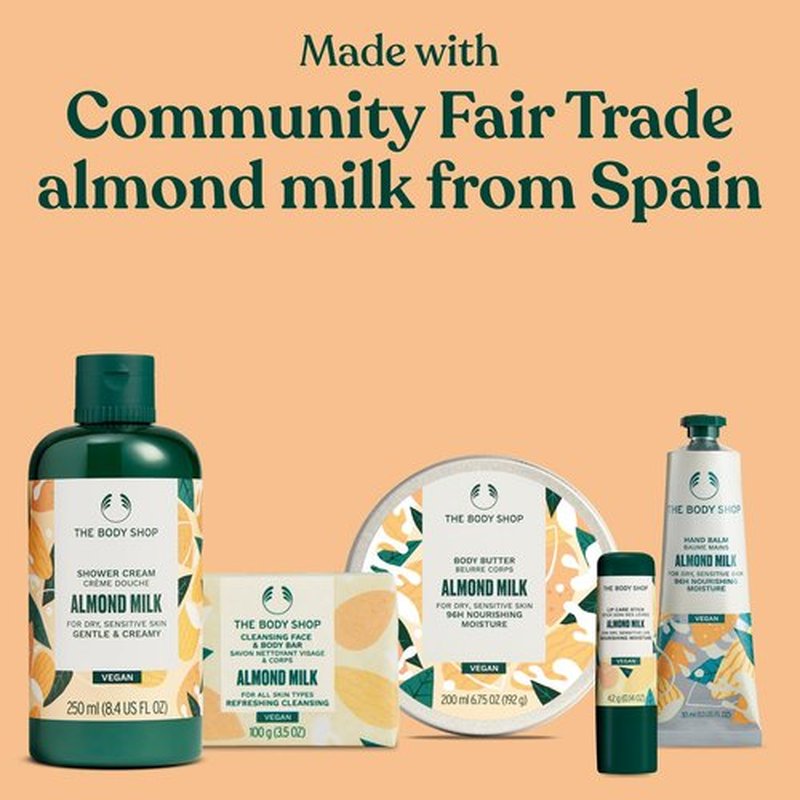 The Body Shop Almond Milk Gift Set - 5 Piece Set, Includes Shower Cream, Body Butter, Face & Body Bar, Hand Balm, Lip Care Stick, Vegan