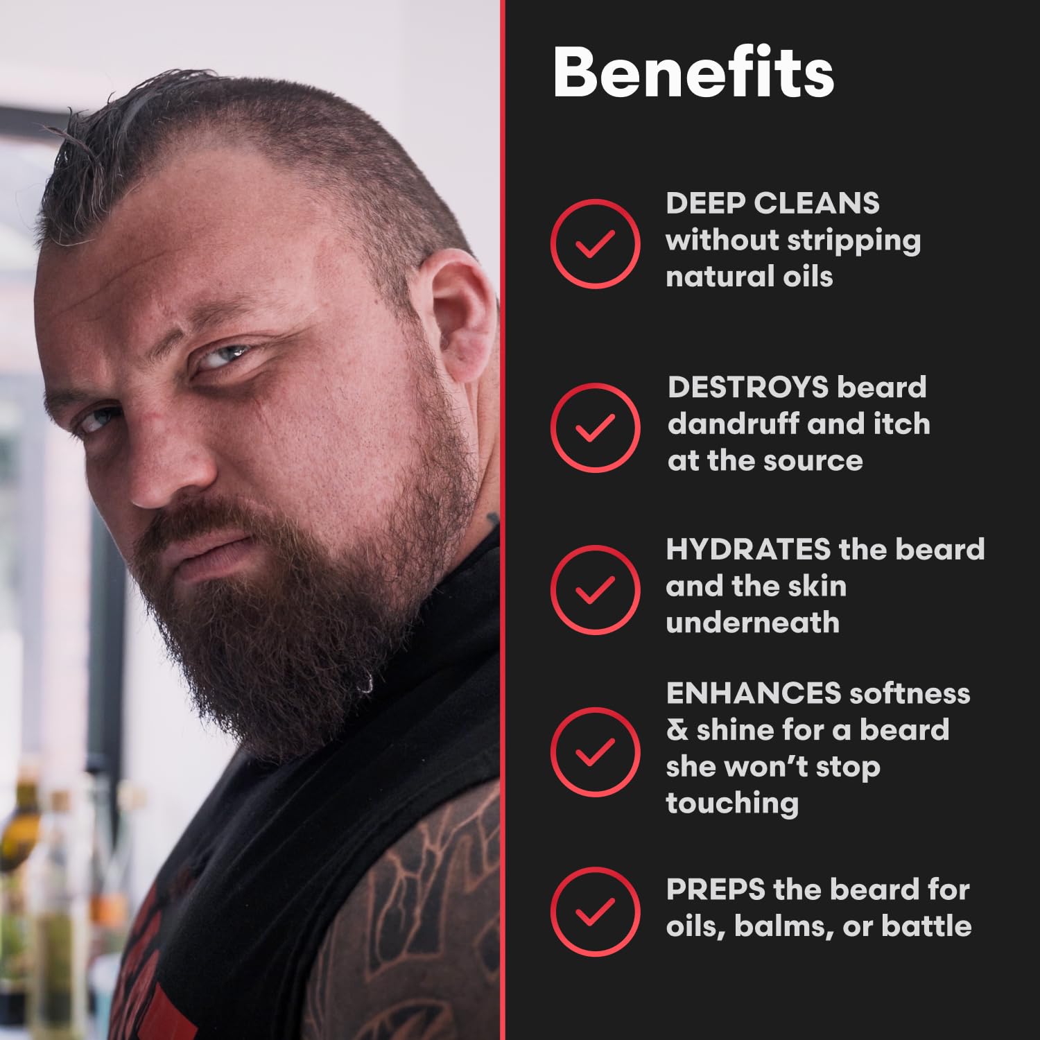 The Beard Struggle Eddie Hall Beast Line Beard Wash – Ragnarok Rising Signature Edition – Deep Cleansing Beard Shampoo for Men – Hydrates & Strengthens with Legendary Scent - 8 fl oz