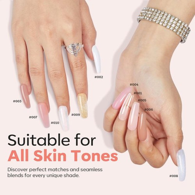 modelones Poly Nail Gel, Hema-Free 60ML Barely Pink Poly Extension Gel Nail Enhancement Thickening Sheer Pink Builder Overlays 3D Molding Home DIY Salon Use