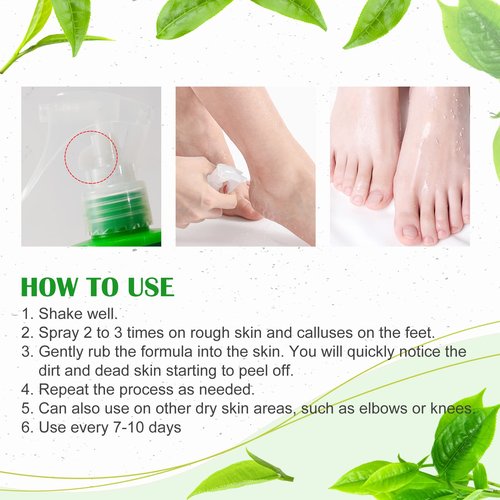Green Tea Hydrating Foot Peel Spray - Removes Dead Skin in Seconds