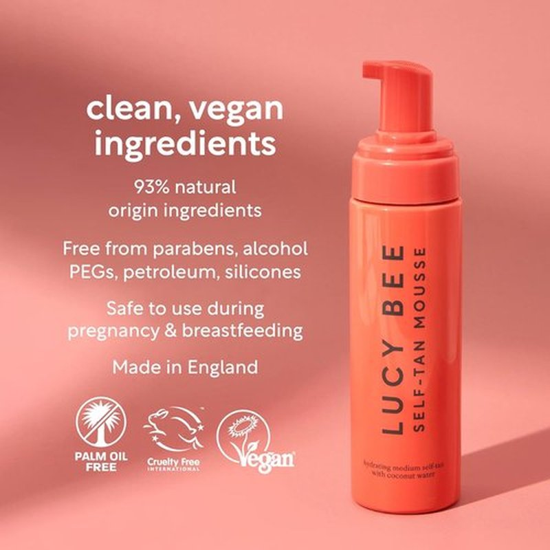 Lucy Bee Self Tan Mousse - Customizable Medium Tanning Foam for Natural Glow | Quick-Drying, 6.76 fl oz
