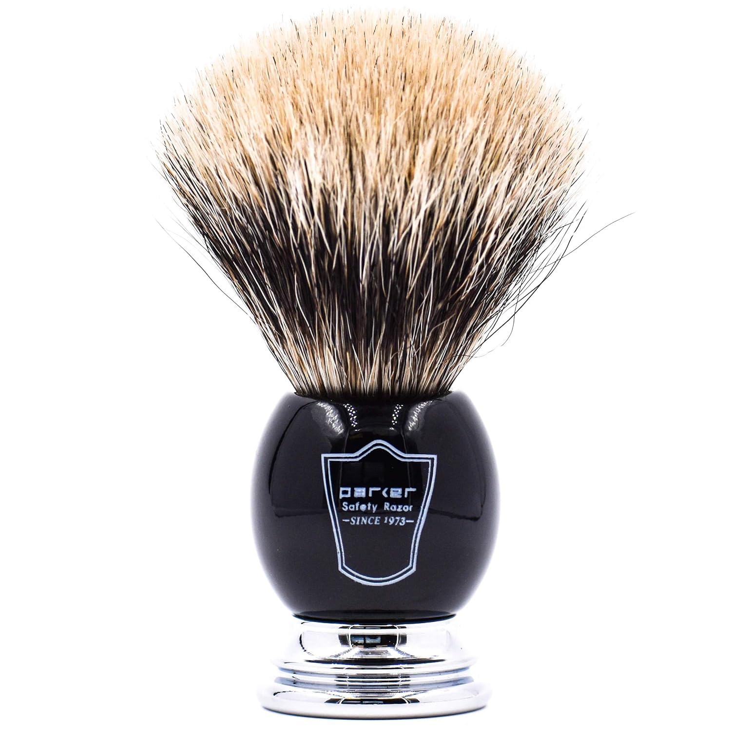 Parker Safety Razor 96R Men's Classic Bronze Butterfly Open Safety Razor Shave Set - Includes 3-Band Pure Badger Shave Brush, Chrome Stand & 5 Premium Double Edge Blades