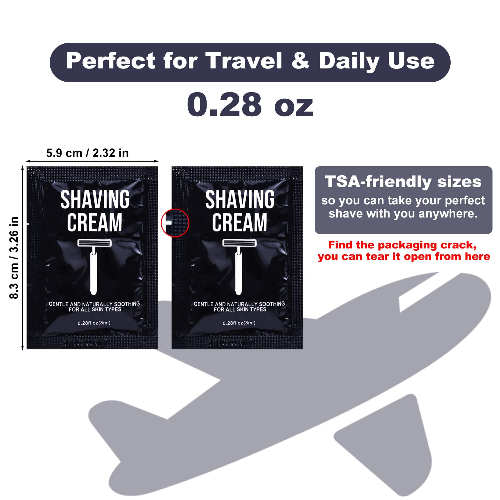 0.28fl oz Travel Shaving Cream Bulk,Disposable Shaving Cream in Bulk