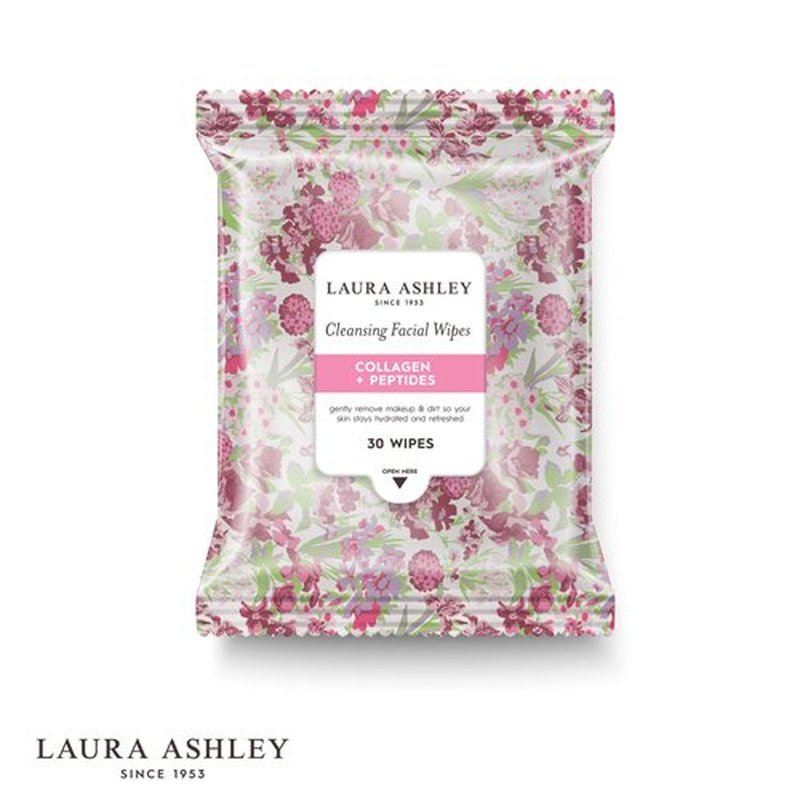 Laura Ashley 4 Pack Face Wipes for Women - Cleansing Makeup Remover Wipes with Vitamin C, Retinol, Hyaluronic Acid - 120 Pcs