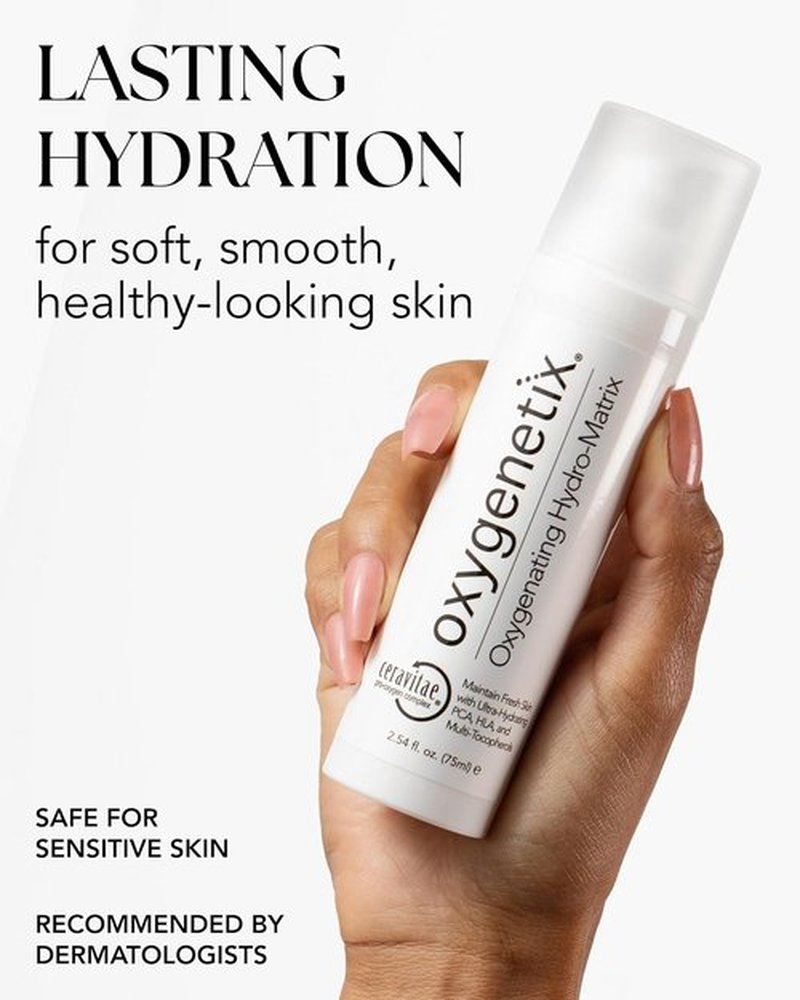 Oxygenetix Oxygenating Hydro-Matrix | Lightweight Aloe-Based Face Moisturizer with Hyaluronic Acid - 2.54oz for Sensitive Skin
