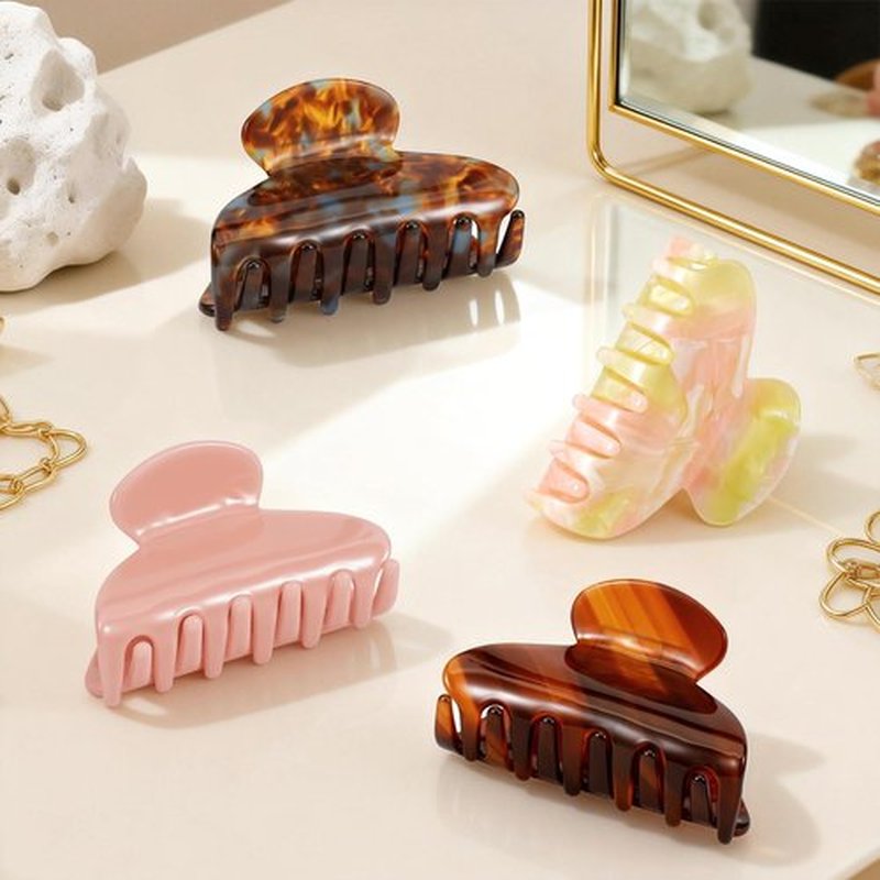 4 Pack Hair Clips for Women - Cute & Stylish Small Claw Clips for Everyday Use, Medium Hair Claw Clip for Thin Hair | Ideal Gifts Tortoise Hair Accessories for Women Holiday Gifts