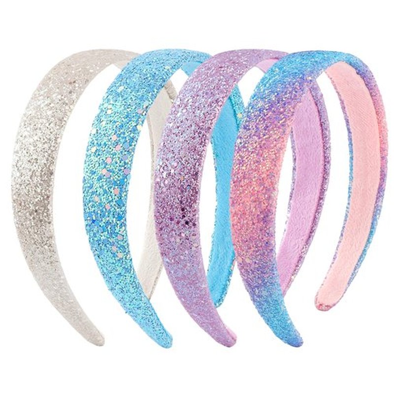 Tihebax Headbands for Women Girls Hair Accessories Glitter Purple Blue Headband Hair Accessories for Girls Sparkly Headband Rose Gold HairBand for Girl Daily Outfit & Back to School, Holidays