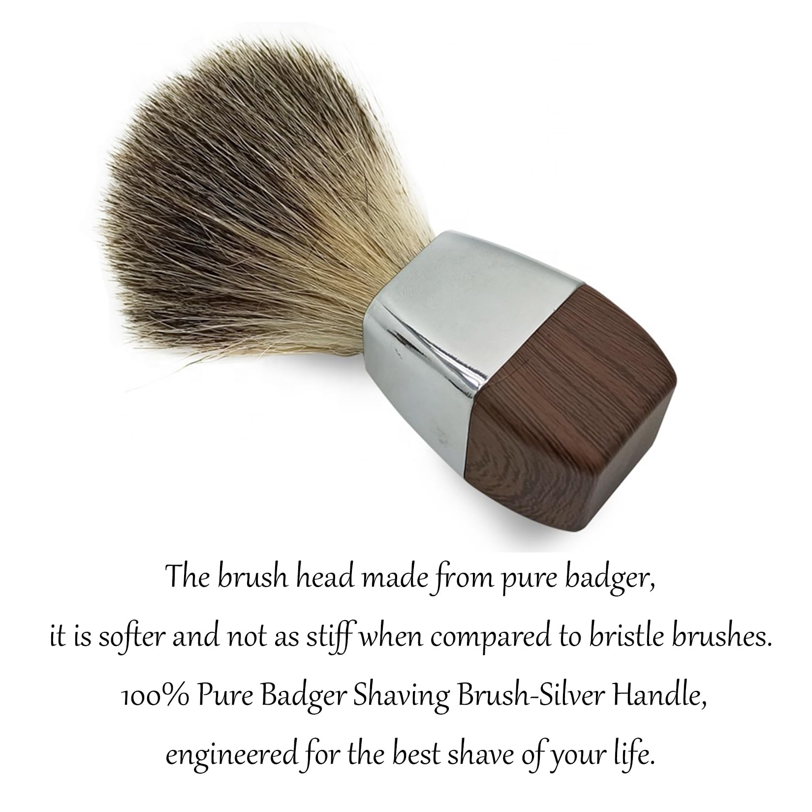 JHTSOLE Shaving Set with Badger Hair Shaving Brush, Soap Bowl Stylish Shaving Kit and Stand,Shaving Handle Compatible with Mach3 for Men's Razor Gift