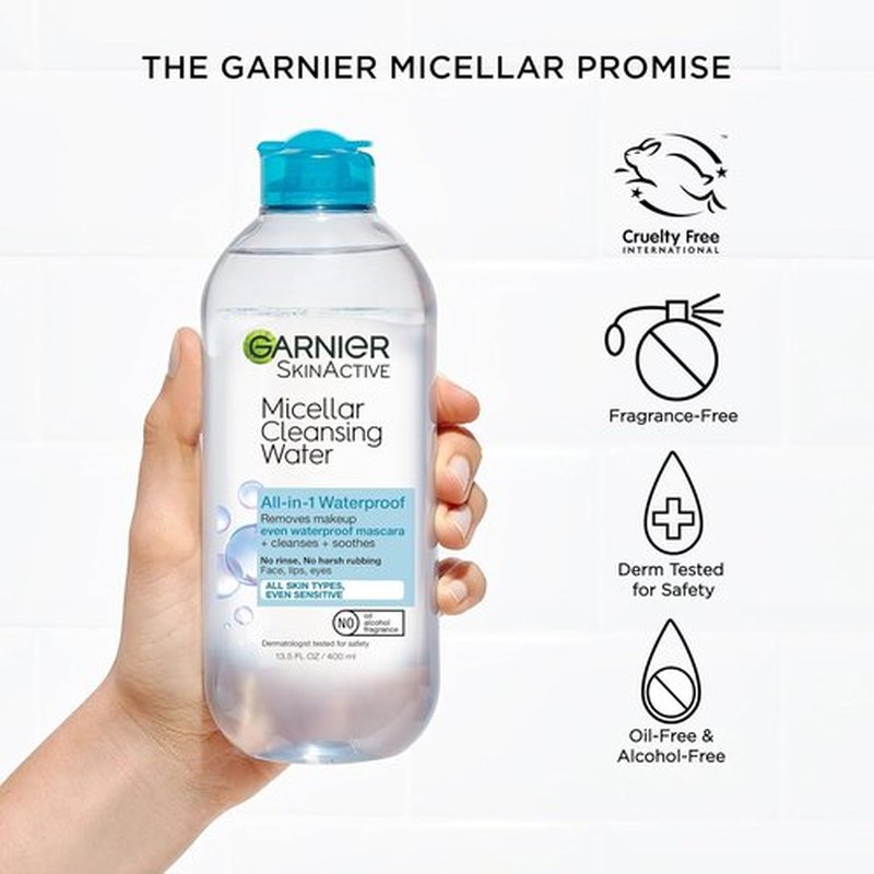 Garnier Micellar Water - Waterproof Makeup Remover & Hydrating Cleanser for Sensitive Skin | 13.5 Fl Oz
