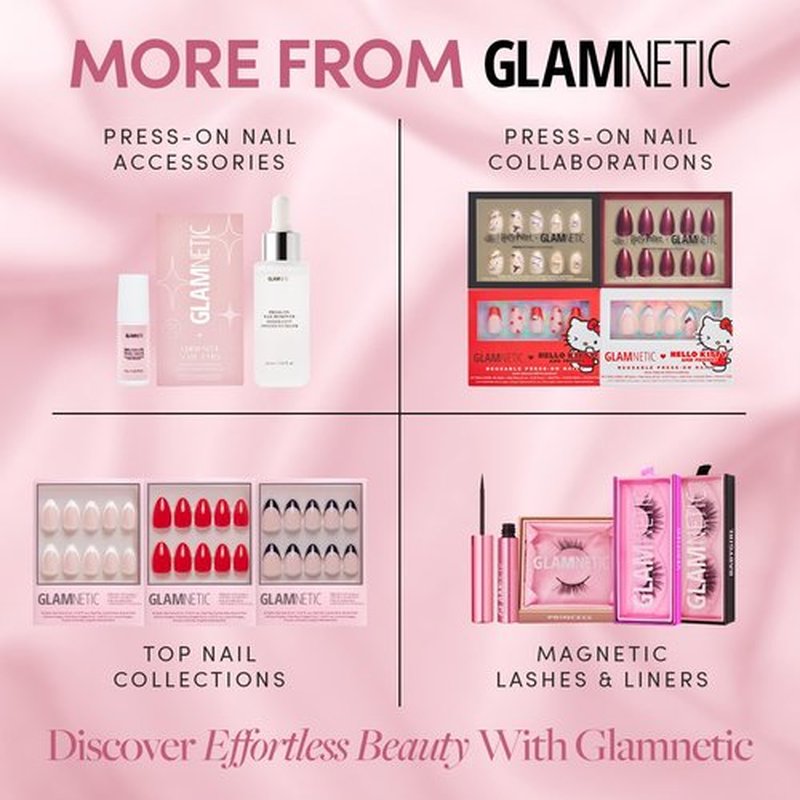 Glamnetic Press On Nails - St. Barths | Semi-Transparent Ombre French Tip Short Almond Nails, Salon Quality | 15 Sizes - 30 Nail Kit