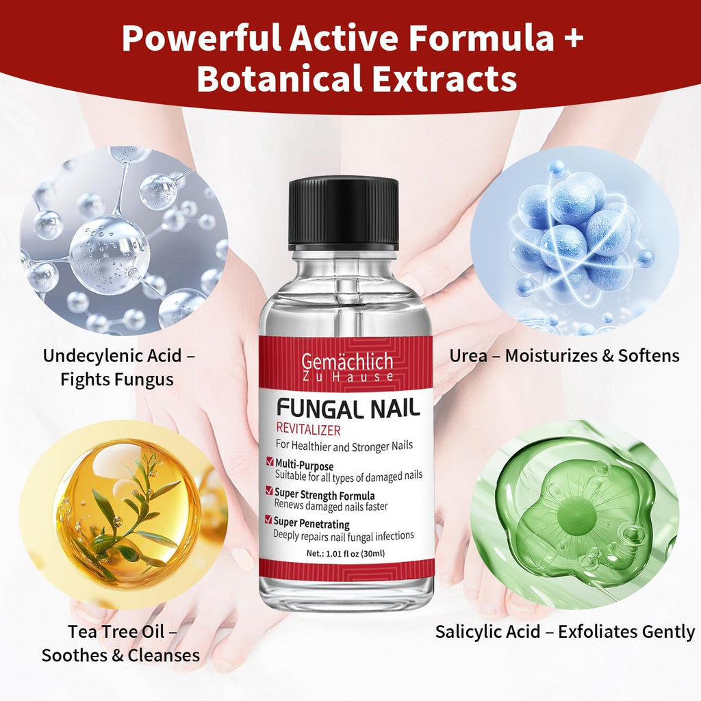 Toenail Fungus Treatment Extra Strength, Nail Fungus Treatment with Undecylenic Acid for Toenail & Fingernails, Antifungal Nail Repair for Athletes Foot, Ingrown, Thick, Broken, Damaged Nail, 30ml