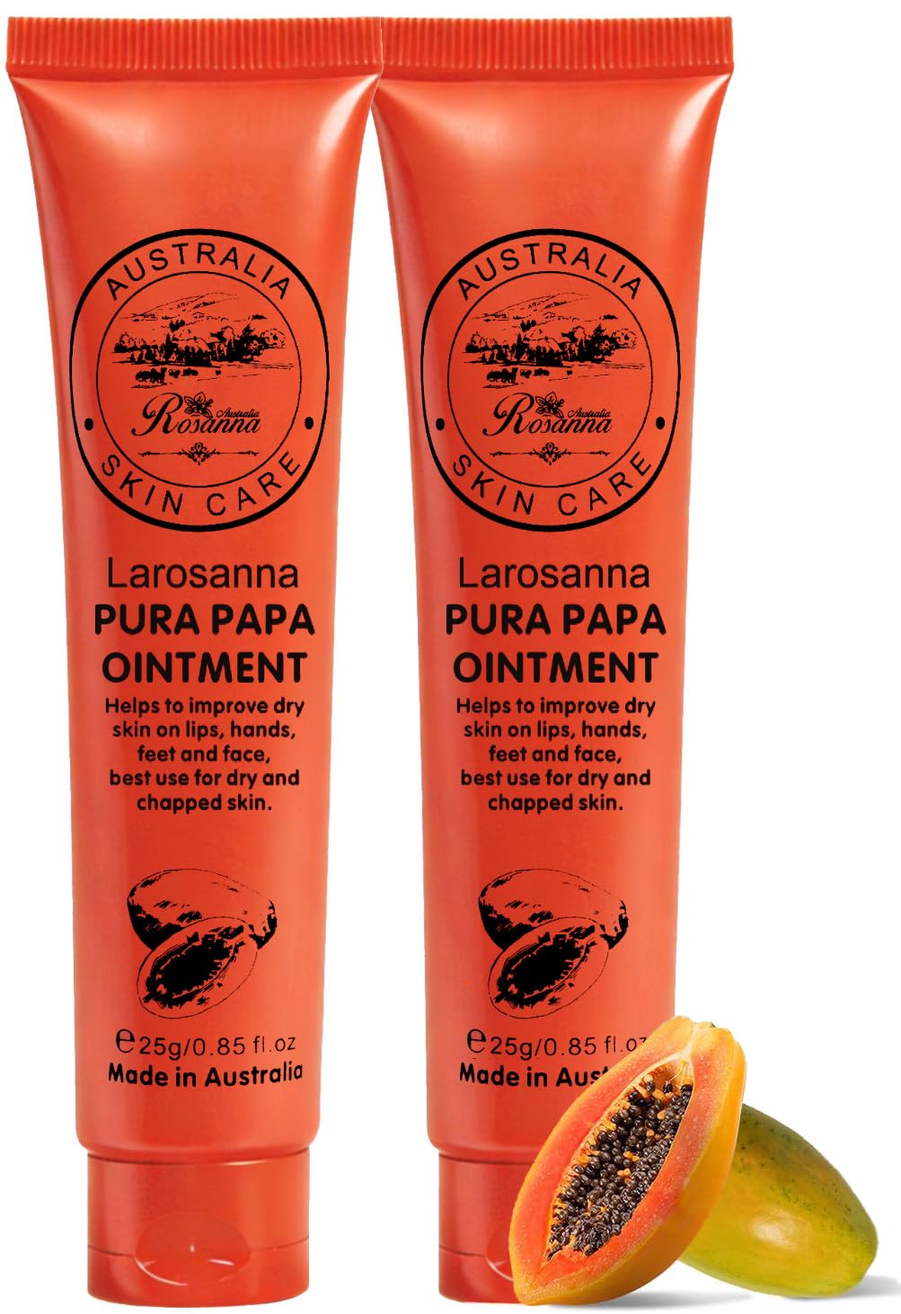 larosanna 2 Pack Papaw Ointment, 25g Each Papaya Cream Imported Directly From Australia
