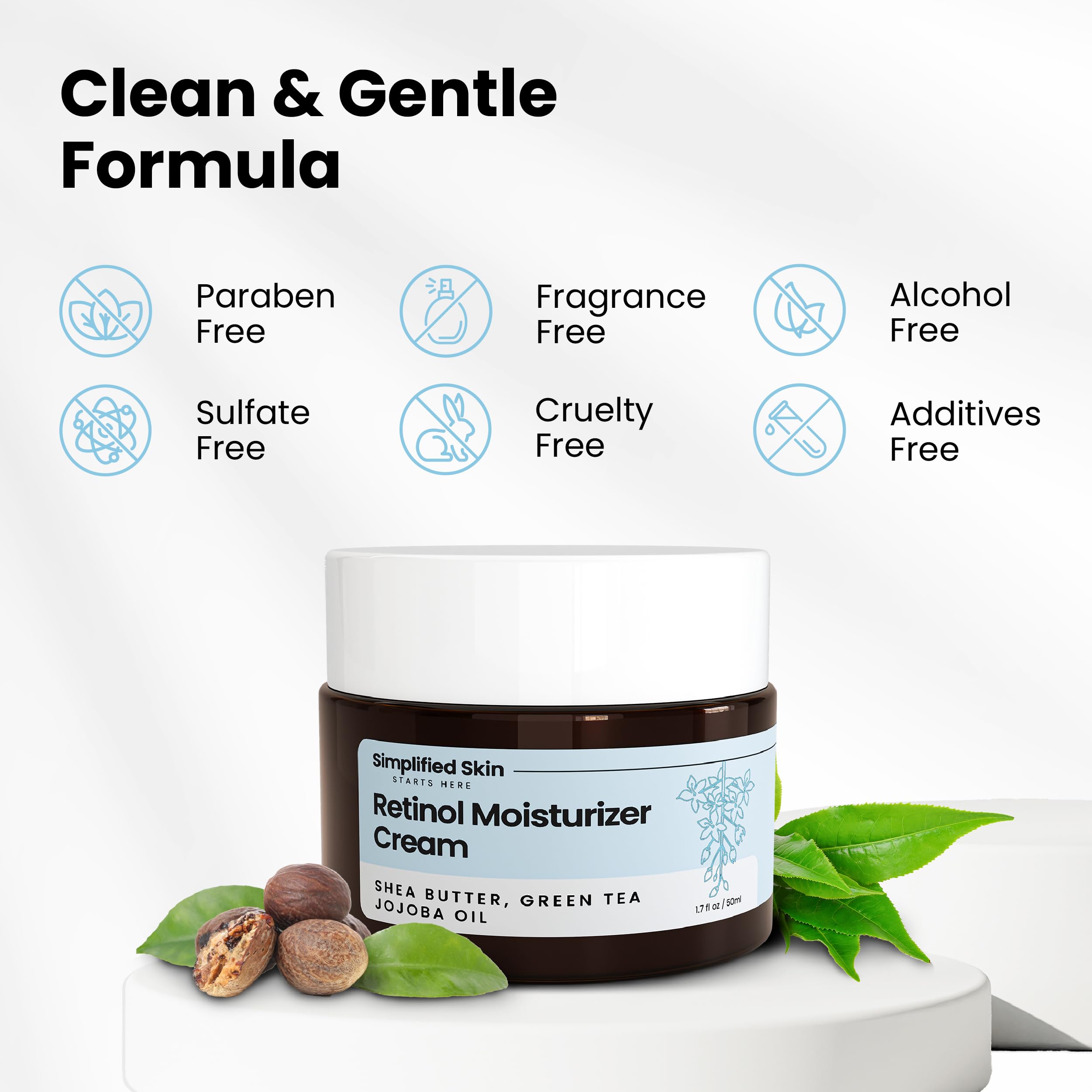 Retinol Cream for Face (3-Pack) – 2.5% Retinol Moisturizer for Fine Lines, Firming & Collagen Boost – Anti-Aging Night Wrinkle Cream with Hyaluronic Acid – 1.7 Oz