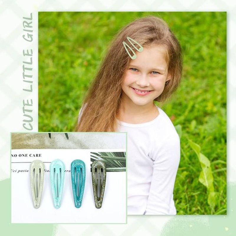 Cinaci 100pcs in 25 Candy Colors 5cm/2" Glitter Metal Snap Hair Clips Non-slip Hair Barrettes Bang Holders for Baby Girls Toddlers Kids Teens