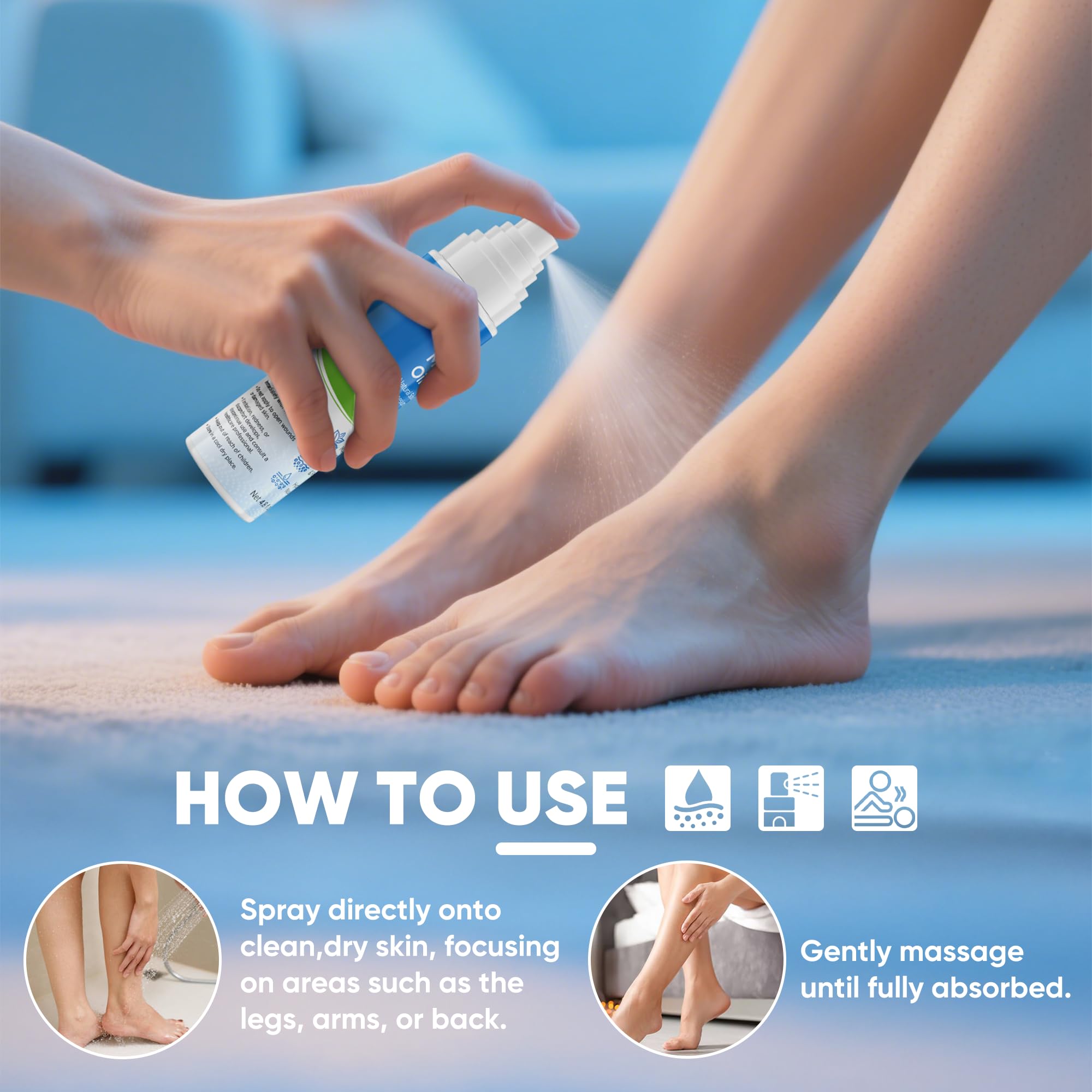 AOSORW Pure Magnesium Oil Spray - Natural Topical Magnesium for Nighttime Comfort Sleep - Non-Greasy for Feet, Hands and Body (4.8 Fl Oz (Pack of 1))