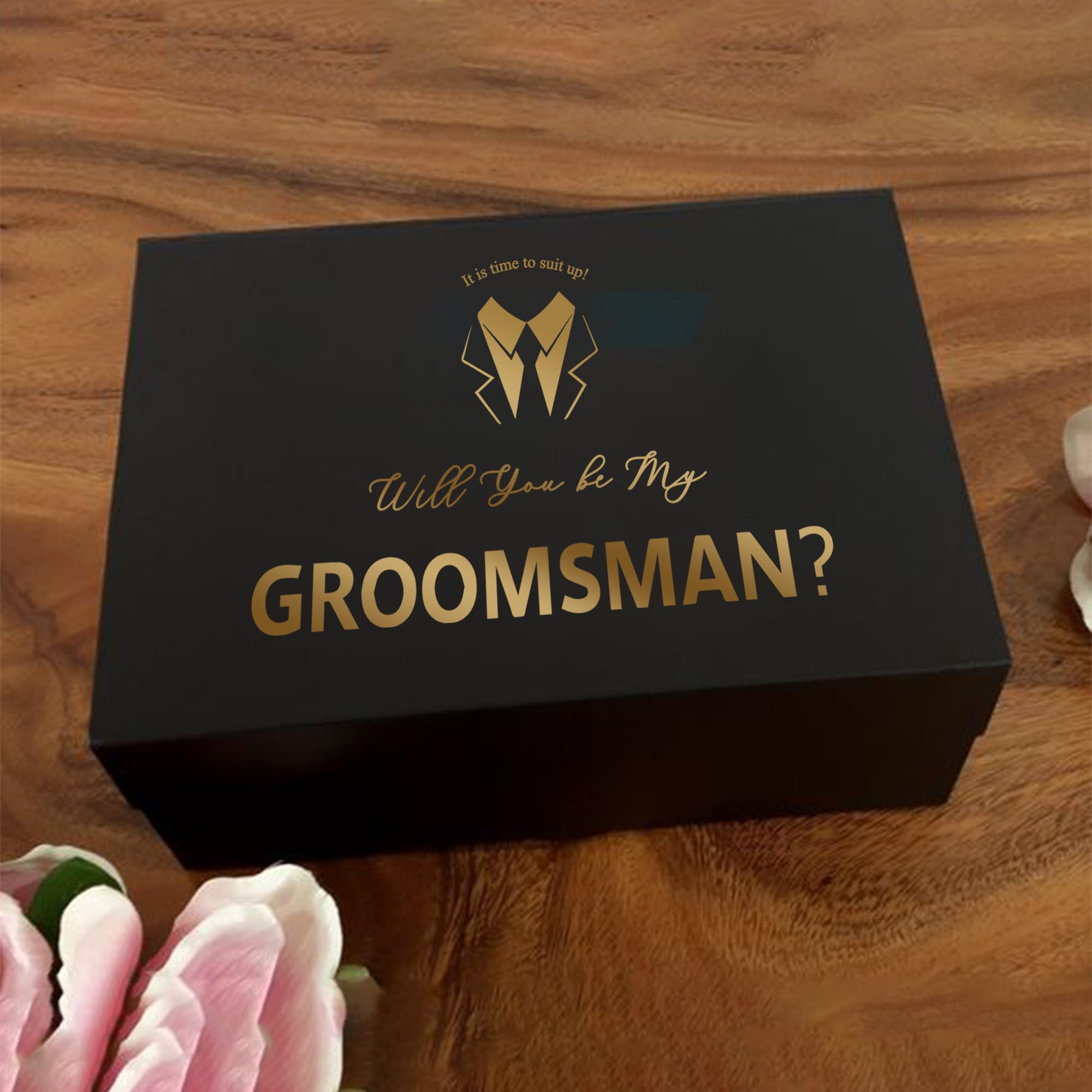 PartyGifts&beyond 8 Pcs Groomsmen Proposal Gift Box 6 Will You Be My Groomsman Gift Box and 2 Will You Be My Best Man Box(BK-B)