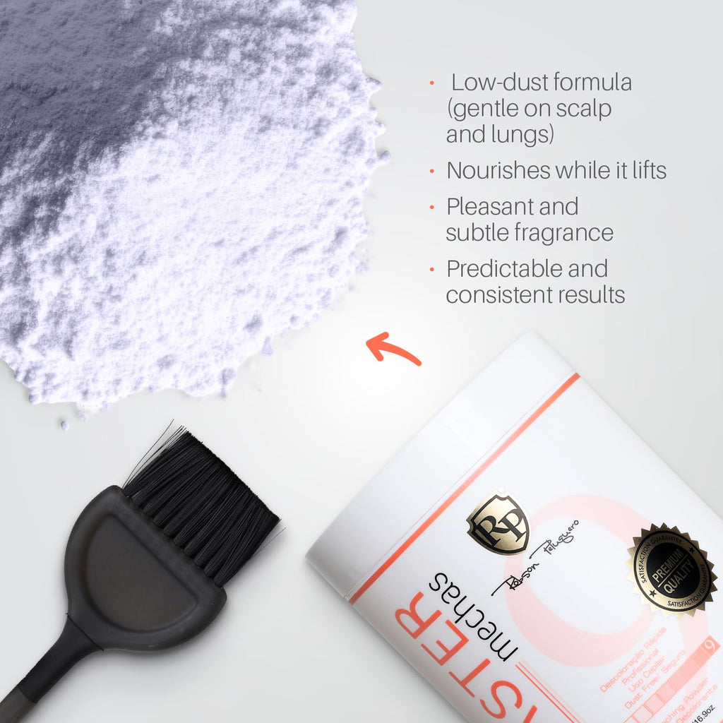 Robson Peluquero Master Mechas Dust-Free Hair Bleach Powder 500g | Fast, Clean & Controlled Lift | Bleach for Hair, Keratin & Amino Acid Fiber Protection for Highlights, Balayage & Global Blonding