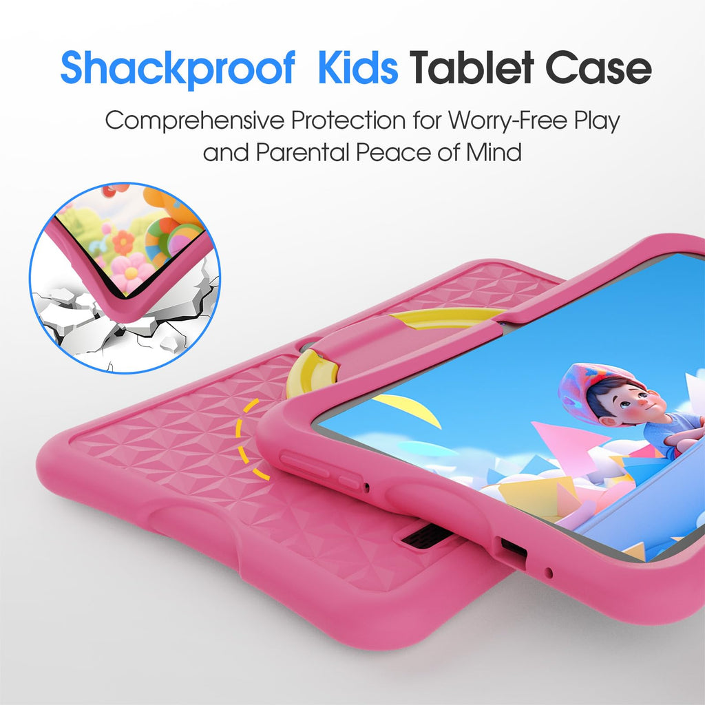 DigiLand 10.1 Inch Kids Tablet, Android 15 Tablet for Kids,6G+32GB up to 128GB,6000mAh Battery,Dual Camera,WiFi,BT 5.0,Best Electronics Tablets Gift for Kids,Shockproof Protective Case (Pink)