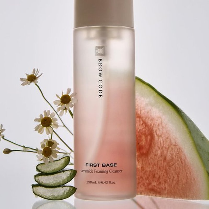 Brow Code First Base Cleanser – Gentle Foaming Cleanser for Skin Prep & Daily Use, Hydrating Makeup Remover for All Skin Types, With Ceramides, Watermelon & Multi-Vitamin Complex