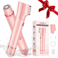 2-in-1 Electric Bikini Trimmer for Women, Dual Head Women’s Shaver & Razor, IPX7 Waterproof Cordless Hair Removal, Rechargeable Ceramic Blade Kit for Face Pubic Legs Underarm, Pink