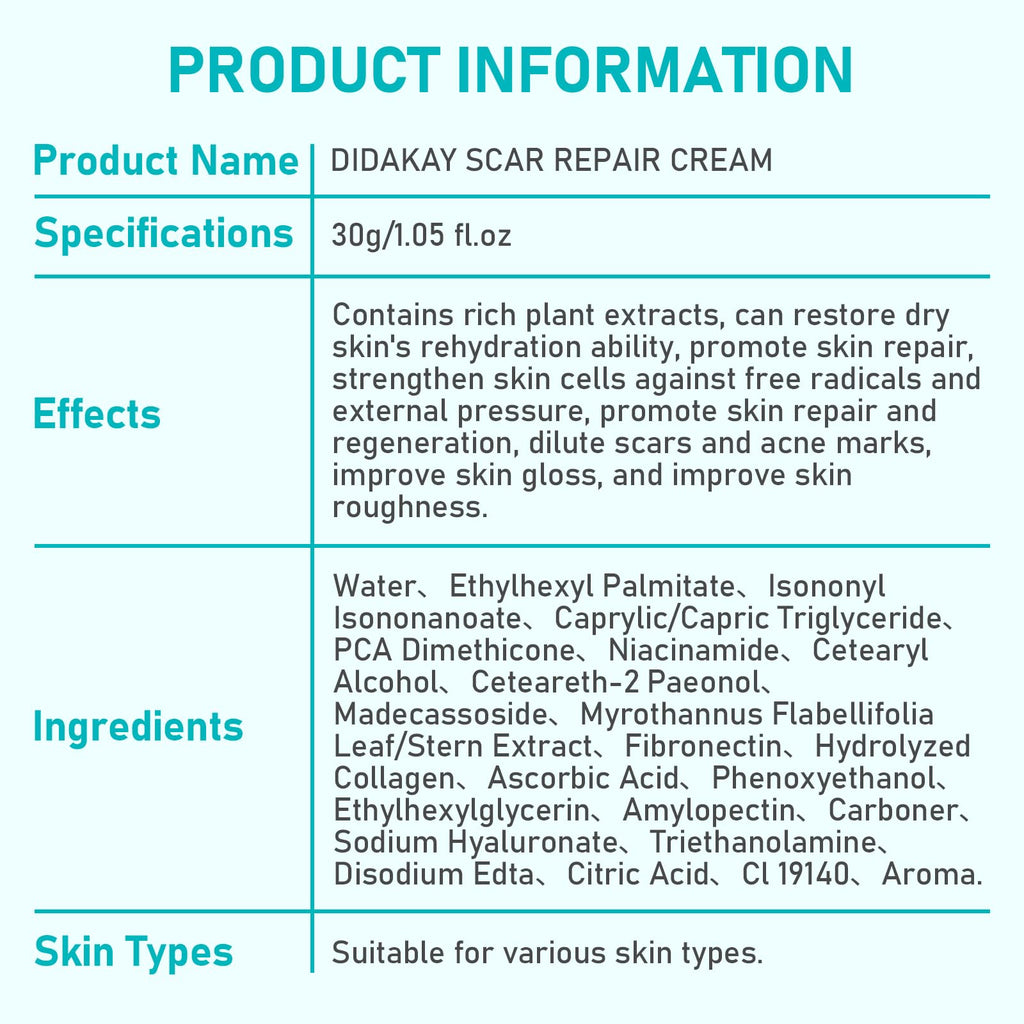 Advanced Scar Cream, Repair scar cream for Old and New Scars, Scar Removal Cream for Surgical Scars, Stretch Marks, C-Section, Keloids, Injury, Acne, and More 1.05 oz(30g)