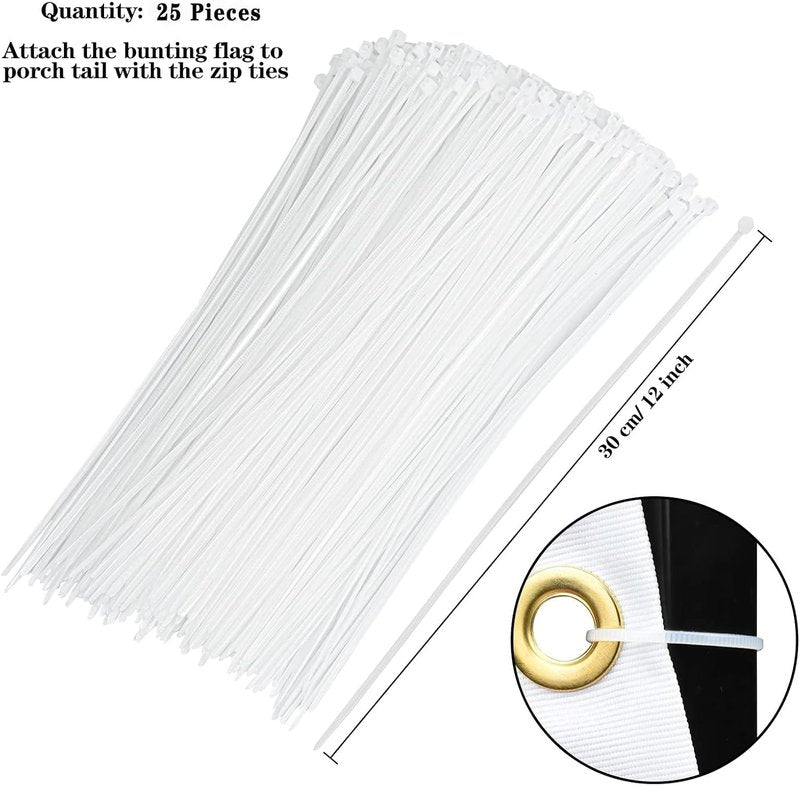 American Flag Bunting | Patriotic Pleated Fan Flag with Brass Grommets - 2x4 Feet for 4th of July Decor
