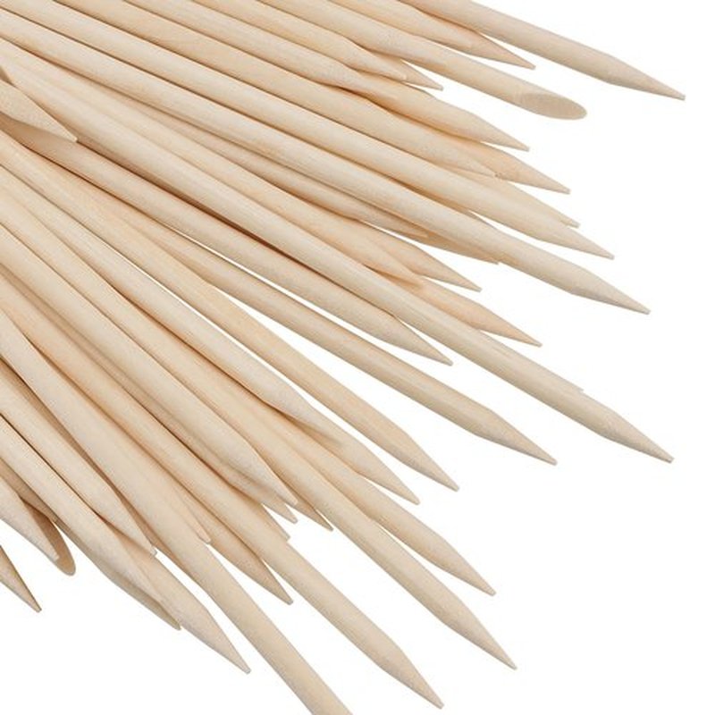 LEXININ 1500pcs 4.5 Inch Orange Wood Nail Sticks, Wooden Cuticle Pusher Sticks, Doubled Sided Wooden Stick for Manicure, Pedicure