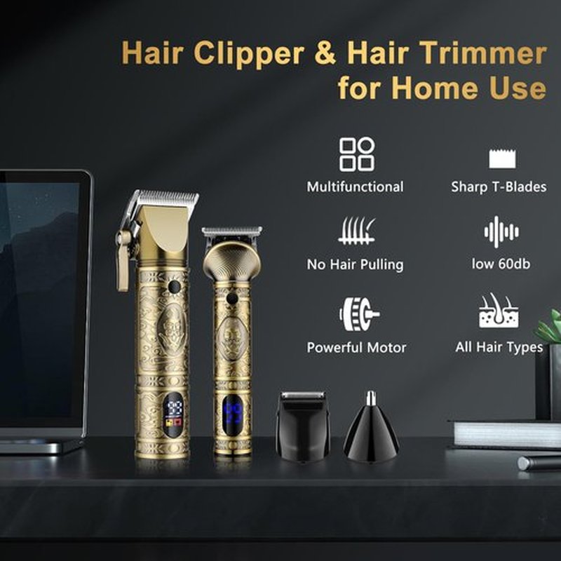 GSKY Hair Clippers for Men Professional, Cordless Clippers for Hair Cutting, Mens Hair Clippers and Trimmer Kit for Barber with LED Display