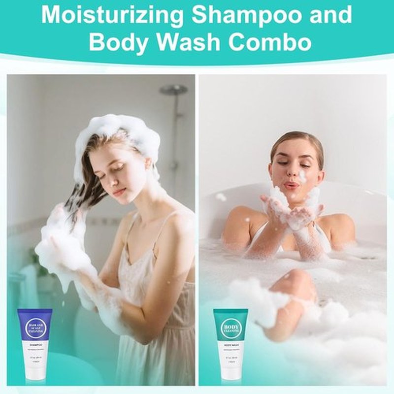 Skiennix Travel Size Shampoo & Body Wash Set - Mini Toiletries for Men & Women | 0.7 oz (60 Pack)
