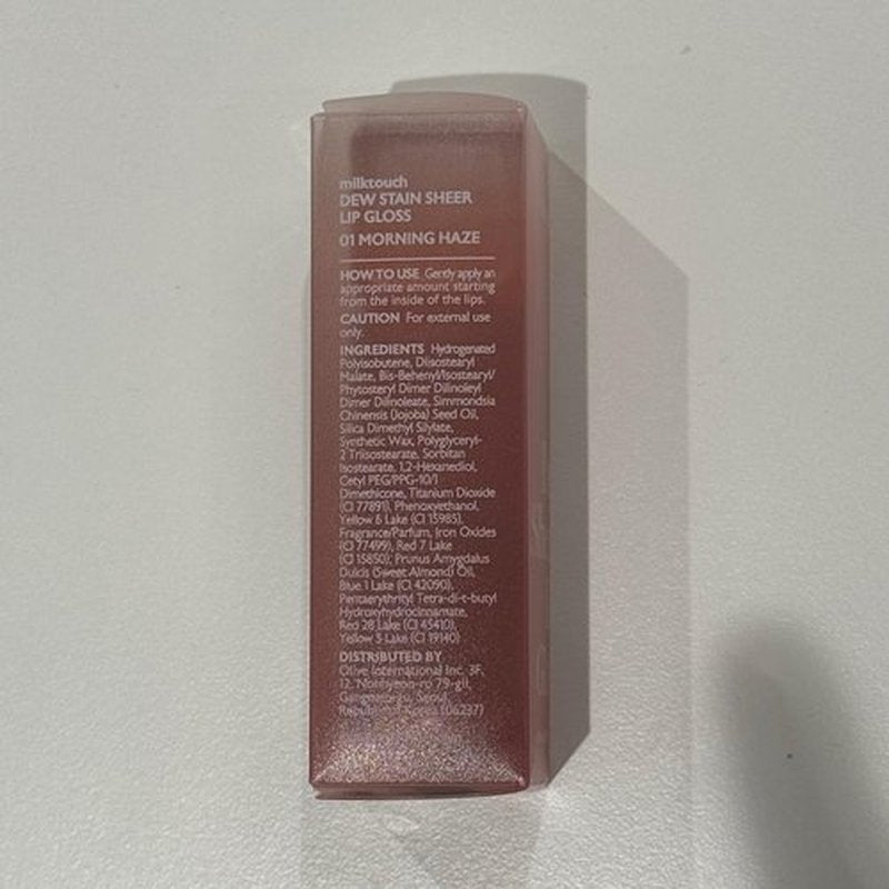 MILKTOUCH Dew Stain Sheer Lip Gloss Stocking Stuffers, Christmas Gifts (01 Morning Haze, 0.14 Fl Oz (Pack of 1))