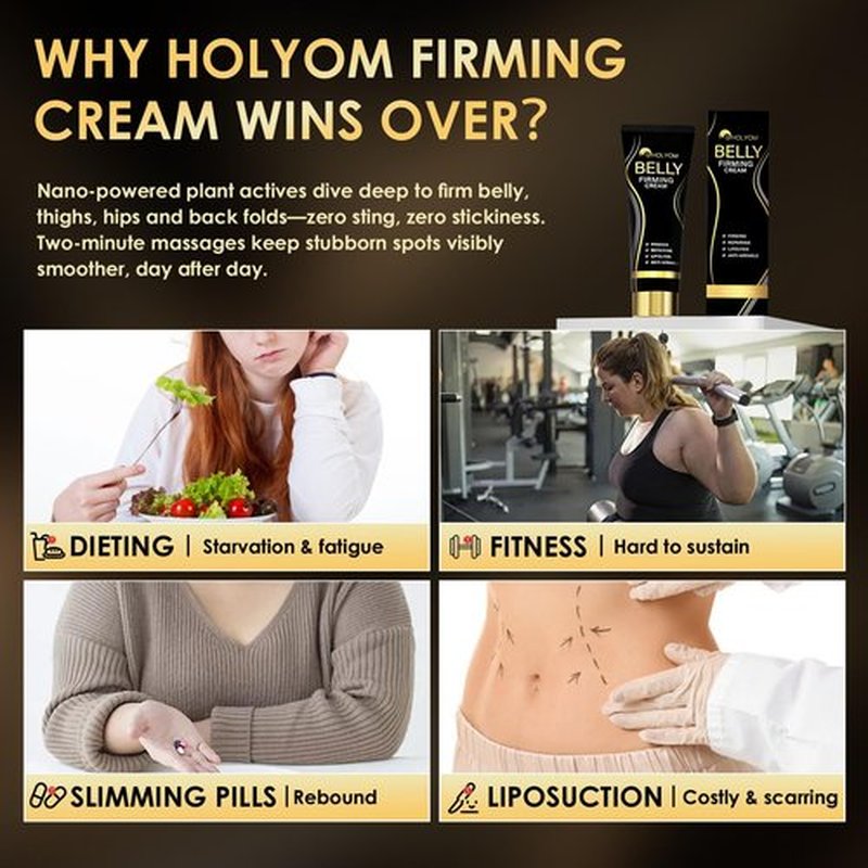 HOLYOM B Flat Belly Firming Cream - Premium Skin Tightening Cream for Stomach，Thighs & Butt， Skin Smoothing Moisturizer for Women and men, 4.02 fl oz