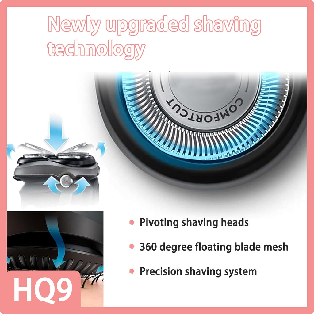 New Upgraded HQ9 Replacement Blades Compatible With Philips Norelco Hq9 Replacement Heads,for Speed XL 8140XL 8150XL 8160XL 8170XL Series,8200 Series,9100 Series,and PT/AT900 Electric Shavers Models