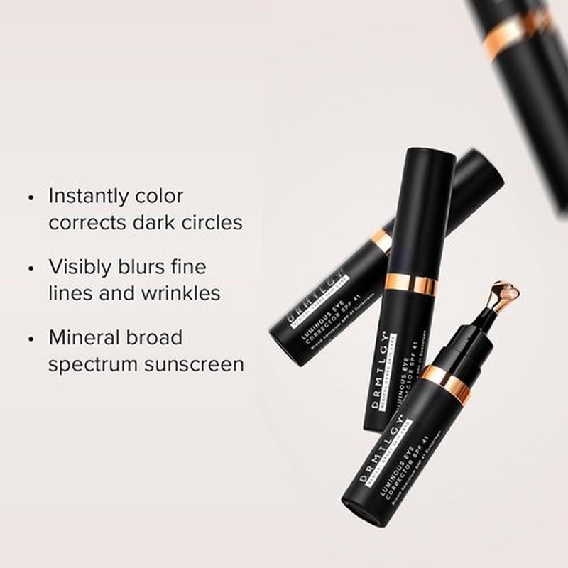 DRMTLGY Luminous Eye Corrector SPF 41 - Hydrating Anti-Aging Tinted Cream for Dark Circles - Fair, 0.25 fl oz
