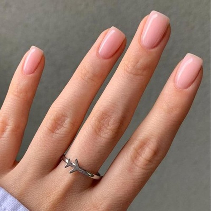Modelones Pink Press-On Nails - Reusable Short Square Fake Nails Kit with Glue & Mini File | 32 Pcs, 16 Sizes
