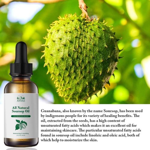ANNAS Soursop Oil Organic,Natural Antioxidant, Cell Support & Regeneration, Immune Boost, Soursop Bitters Liquid, Non-GMO, Vegan, Natural Soursop Flavo