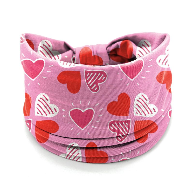winthrop 4 Pcs Valentine's Day Headbands for Women - Red Pink Heart Cute Love Hair Band, Stretchy Breathable Non-Slip Wide Headwrap for Holiday,Yoga, Running, Party, Costume Dress Up