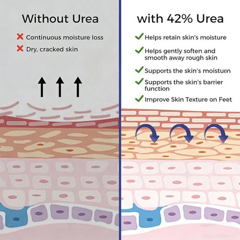 OUKEYA Urea Cream 42% - Moisturizing Foot Cream with 2% Salicylic Acid for Dry Skin | 5.29 Oz