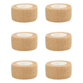 1" Self Adhesive Bandage Wraps, 6pcs Vet Wraps, Skin Color, 5 Yard Self Adherent Wraps for Sports, Wrist, Ankle and Swelling