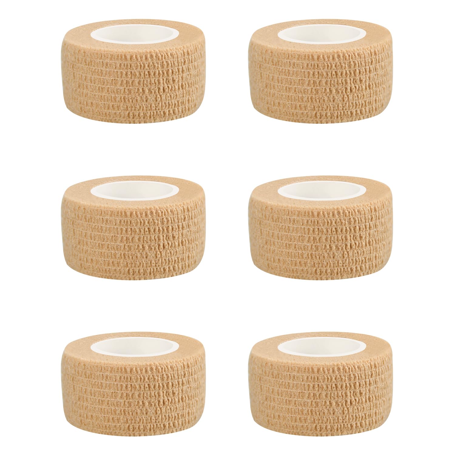 1" Self Adhesive Bandage Wraps, 6pcs Vet Wraps, Skin Color, 5 Yard Self Adherent Wraps for Sports, Wrist, Ankle and Swelling